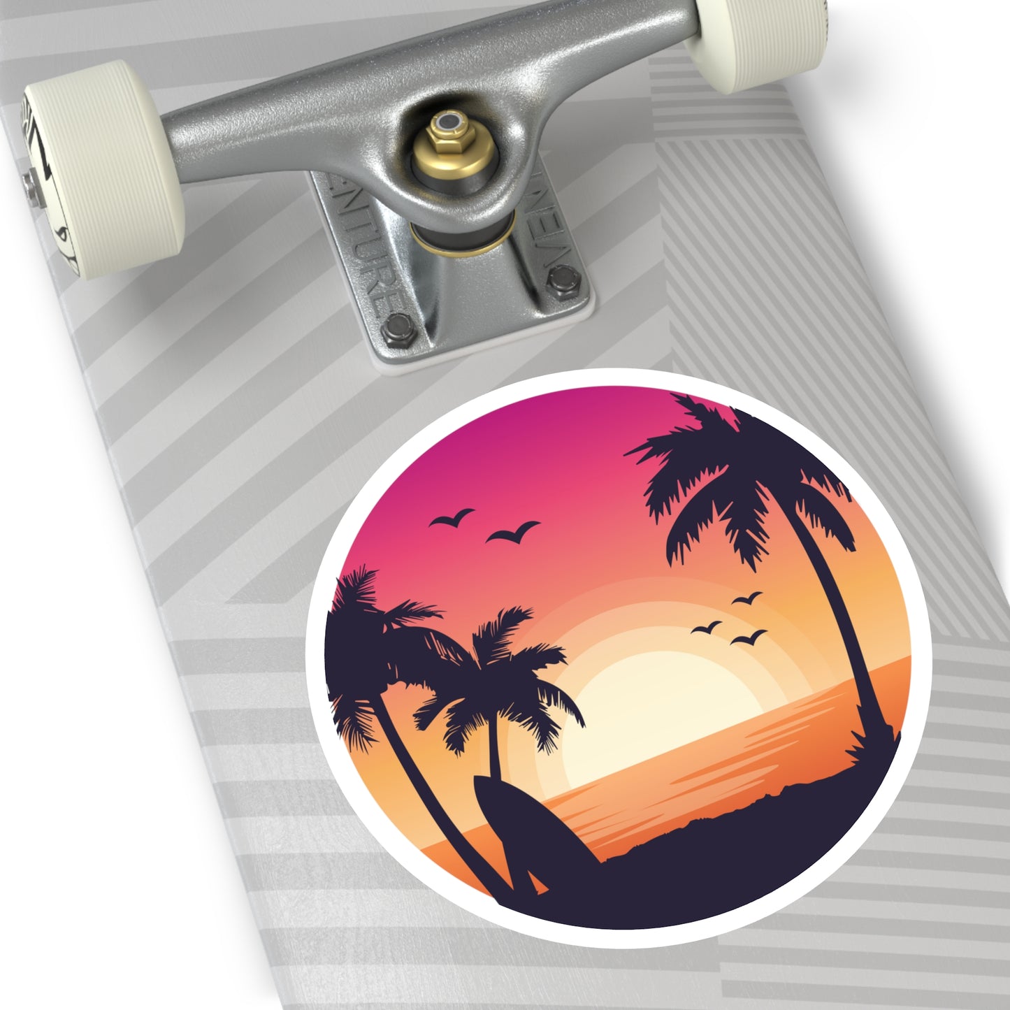 Beach Sunset Round Stickers, Indoor\Outdoor